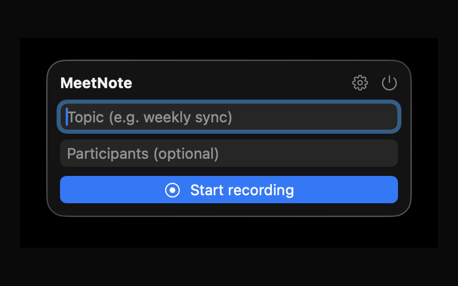 MeetNote — meeting notes panel
